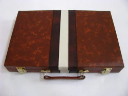 Backgammon 18" Tan Vinyl 3 Stripes - Board Game