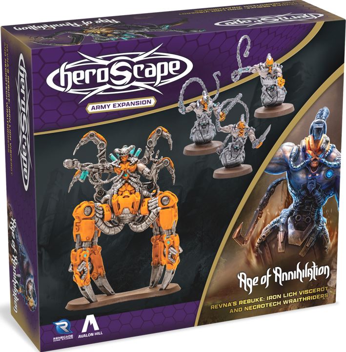 Heroscape Revna's Rebuke - Iron Lich Viscerot And Necrotech Wraithriders Army Expansion - Board Game
