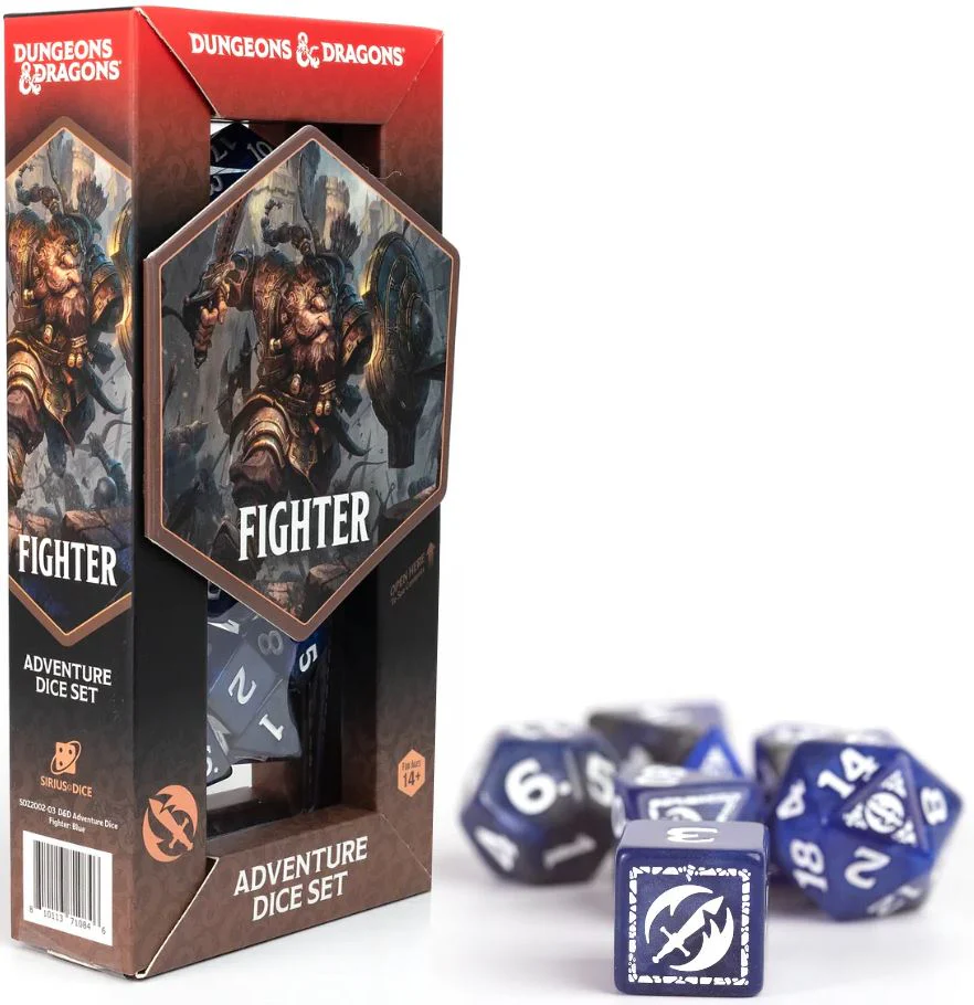 Serius Dice Dungeons & Dragons Adventure Dice Fighter Blue